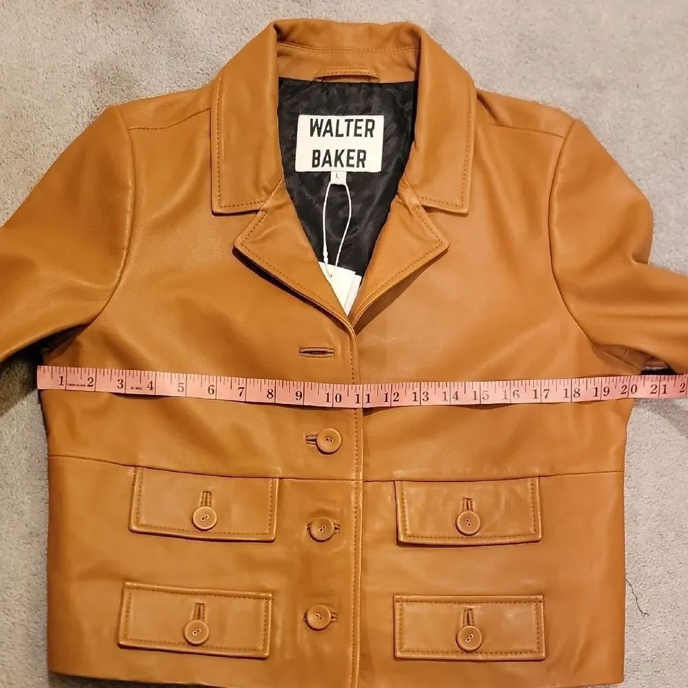 NWT Walter Baker Camel Leather Jacket SZ L - Picture 7 of 14